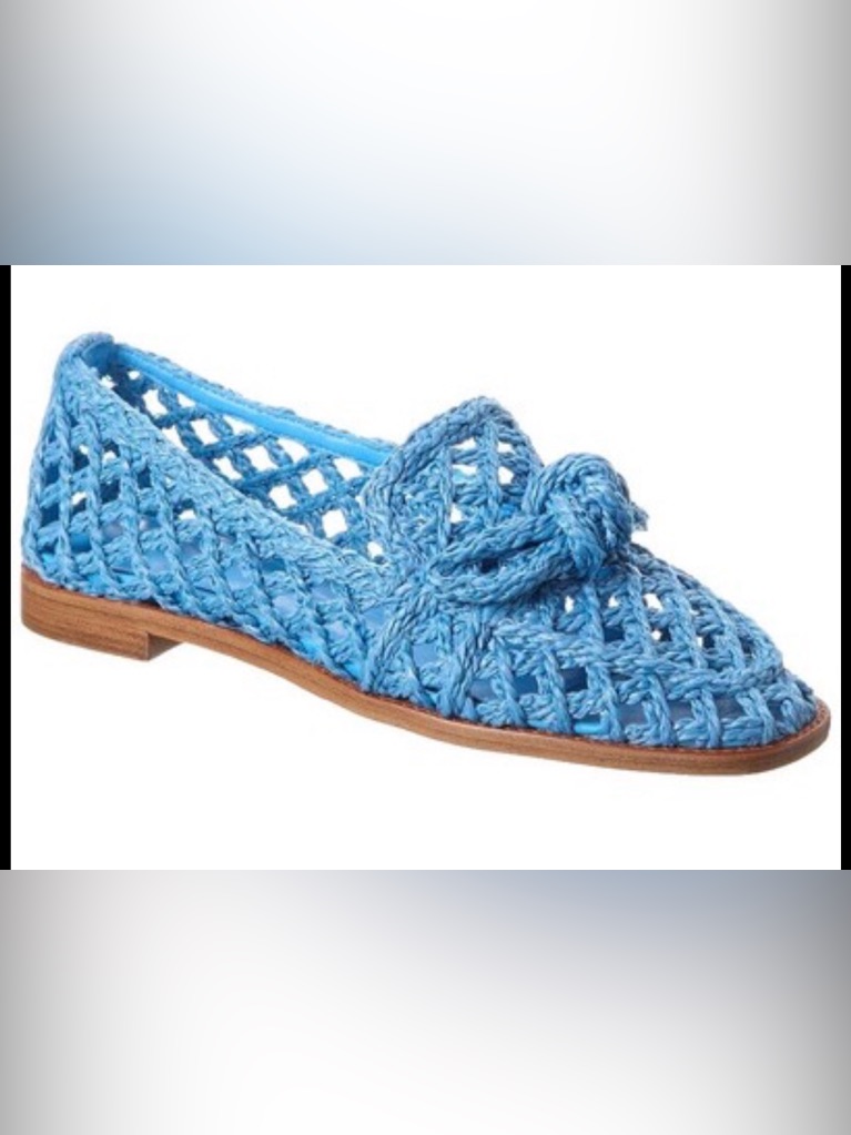 New! Alexandre Birman Clarita Raffia Flat 7.5